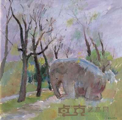 章文浩 2005年作 古道·早春 76×76cm